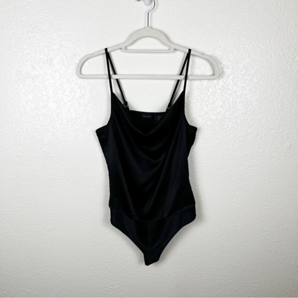 Tahari Cowl Neck Satin Bodysuit Size XS